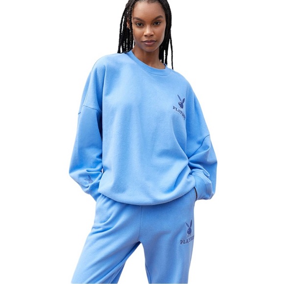 PLAYBOY Sweaters - Playboy Bunny PacSun Crewneck Embroidered Blue Oversized Sweatshirt Small